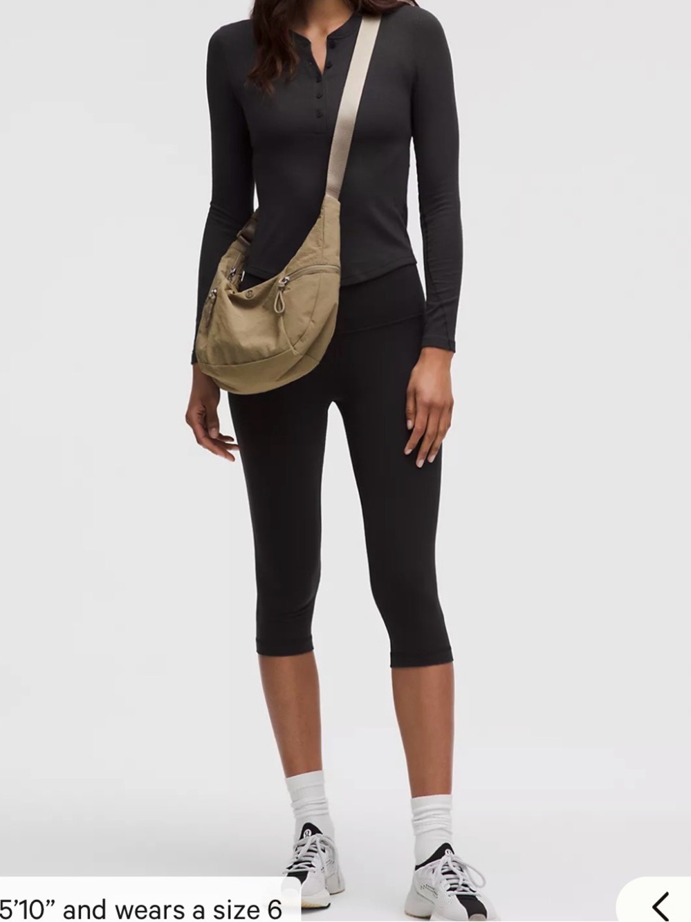 New Lululemon Hold Tight Long Sleeve Henley Black Size 4,6 and 8